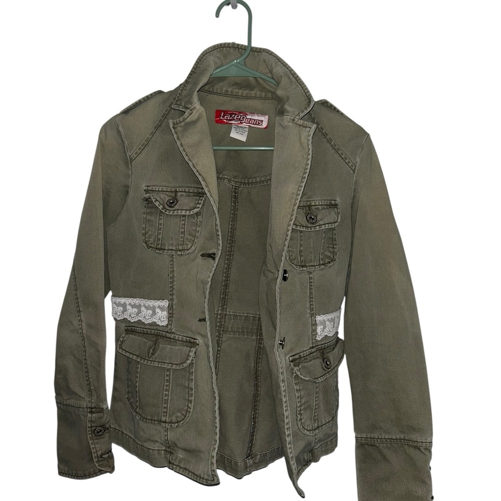 Upcycled Lazer Jeans Women's Olive Jacket